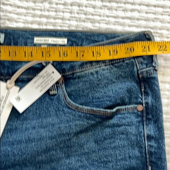 Code Bleu Deep Blue Denim JeansSize 20W High Rise Straight Leg New - Picture 4 of 13